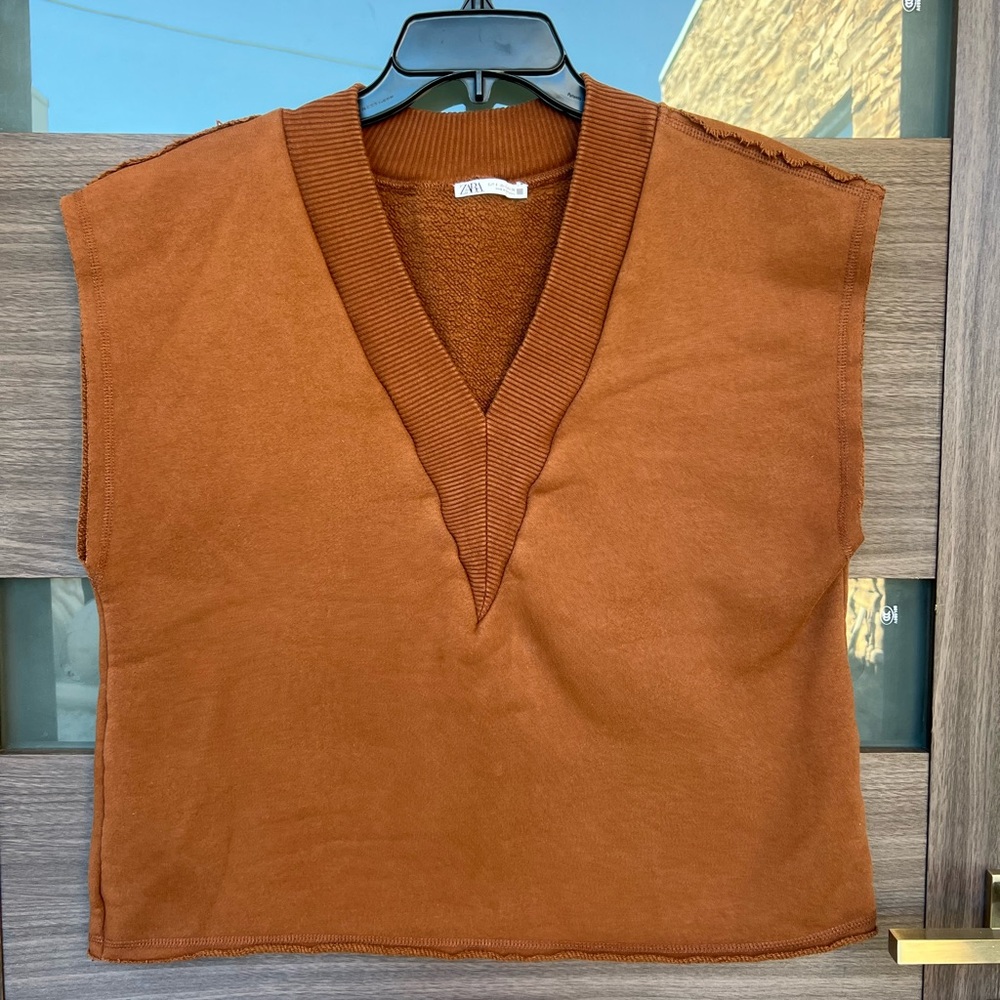 Zara Rust color oversized boxy tank size small